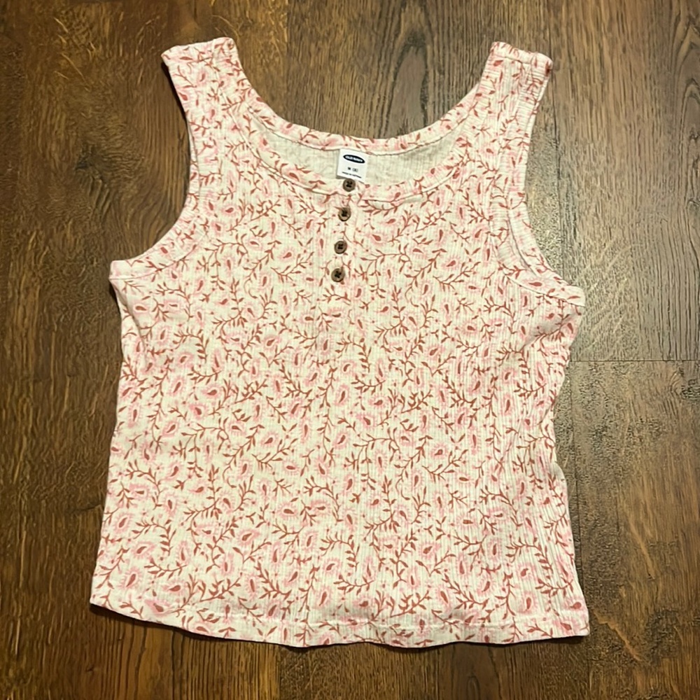 Pink Floral Girls Tank Top